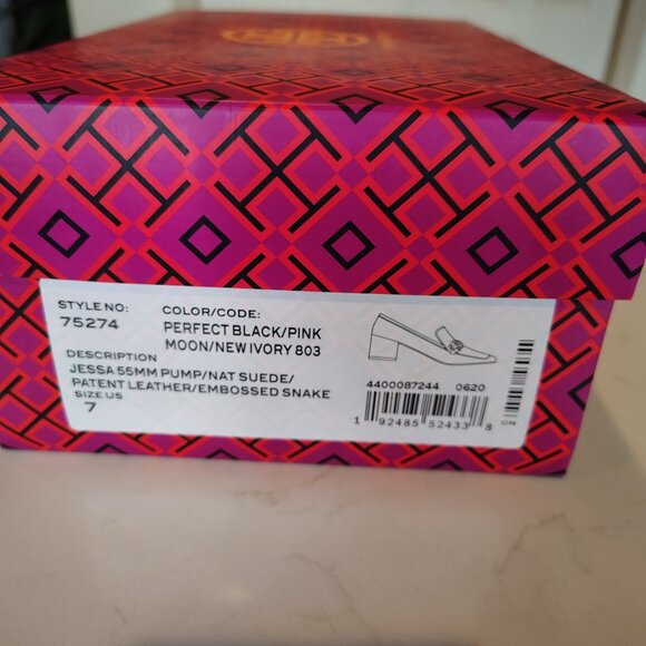 Tory Burch - Suede & Patent Leather Jessa Loafers - Picture 6 of 6